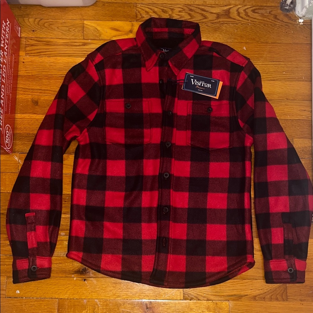 🌴⭐️ Visitor Red and Black Checkered Men's Casual Shirt